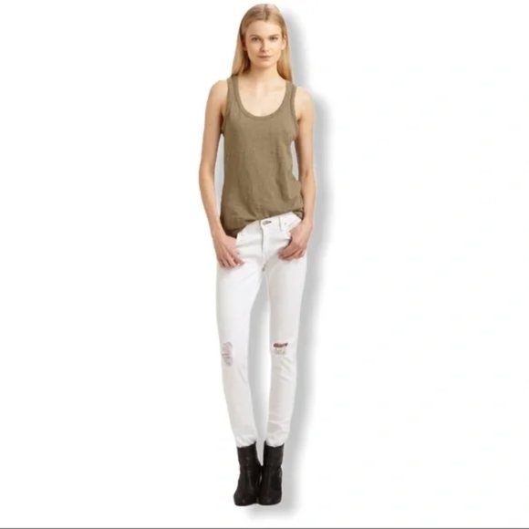 rag and bone Jeans The Dash In Tattered White - Picture 8 of 8